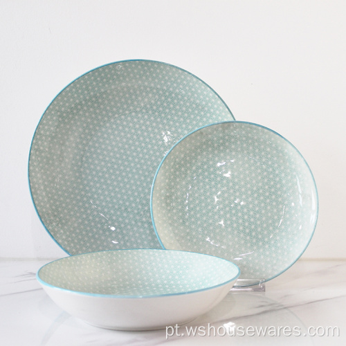 Venda por atacado de alta qualidade pad impressão de porcelana conjunto de utensílios de mesa